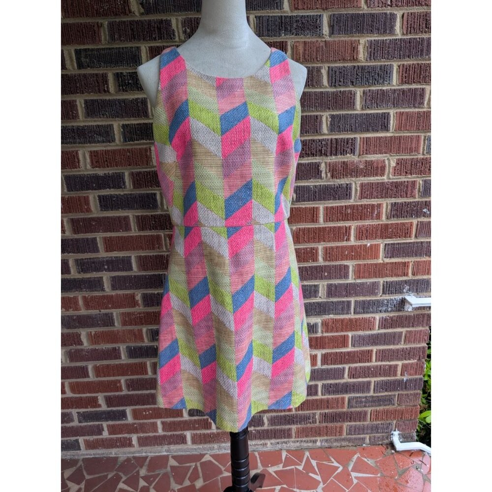 MILLY Colorful Sleeveless Tweed Sheath Dress -Size 12 (runs small)